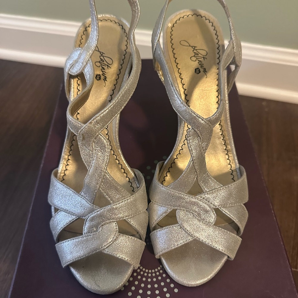 Silver Strappy Heels